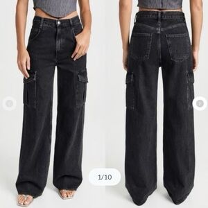 Agolde Dark Denim Cargo Pants